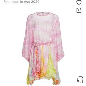 Rhode Ella Belted Crinkle Chiffon Dress